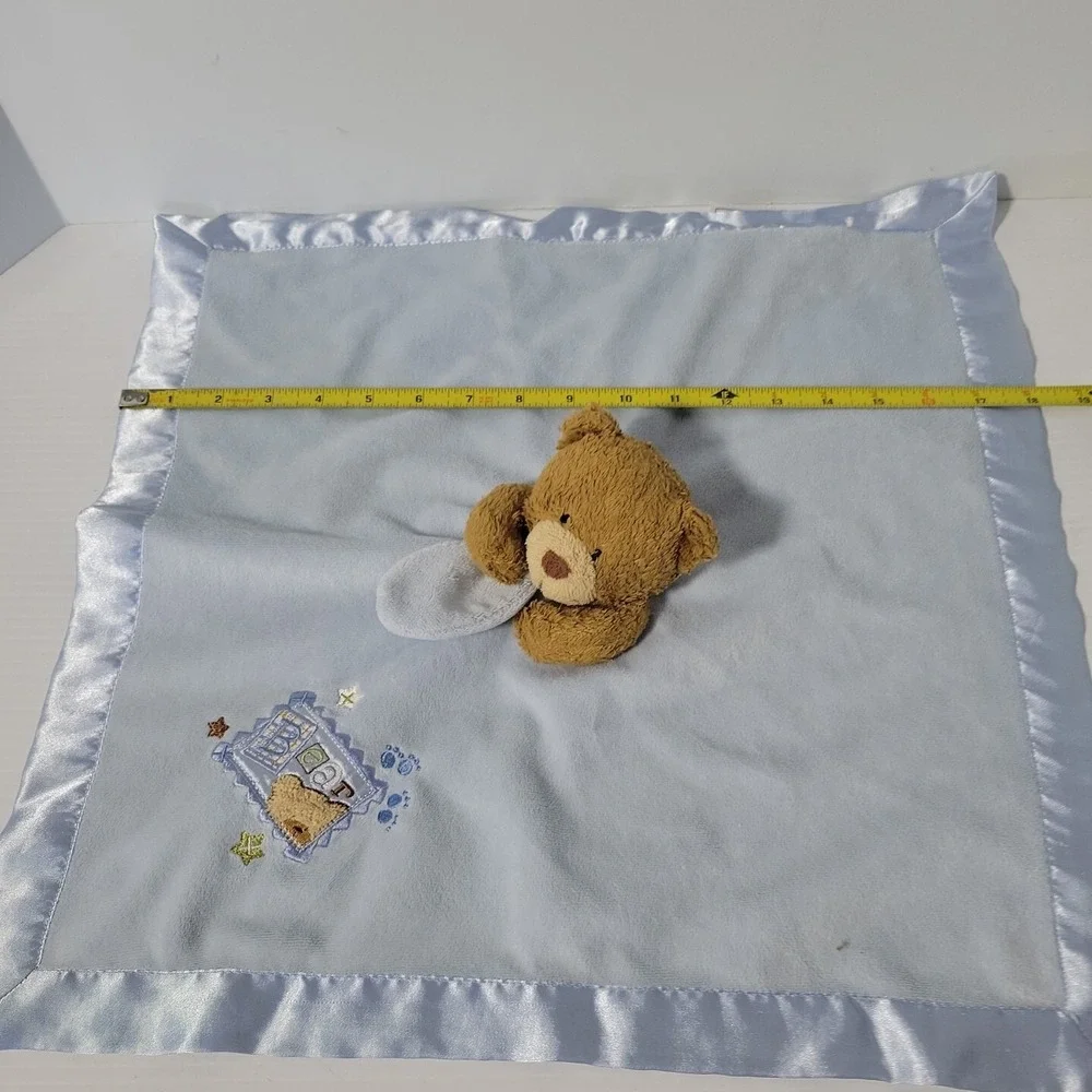 Baby Starters Blue Bear Plush Security Baby Blanket Rattle Lovey Carry Along